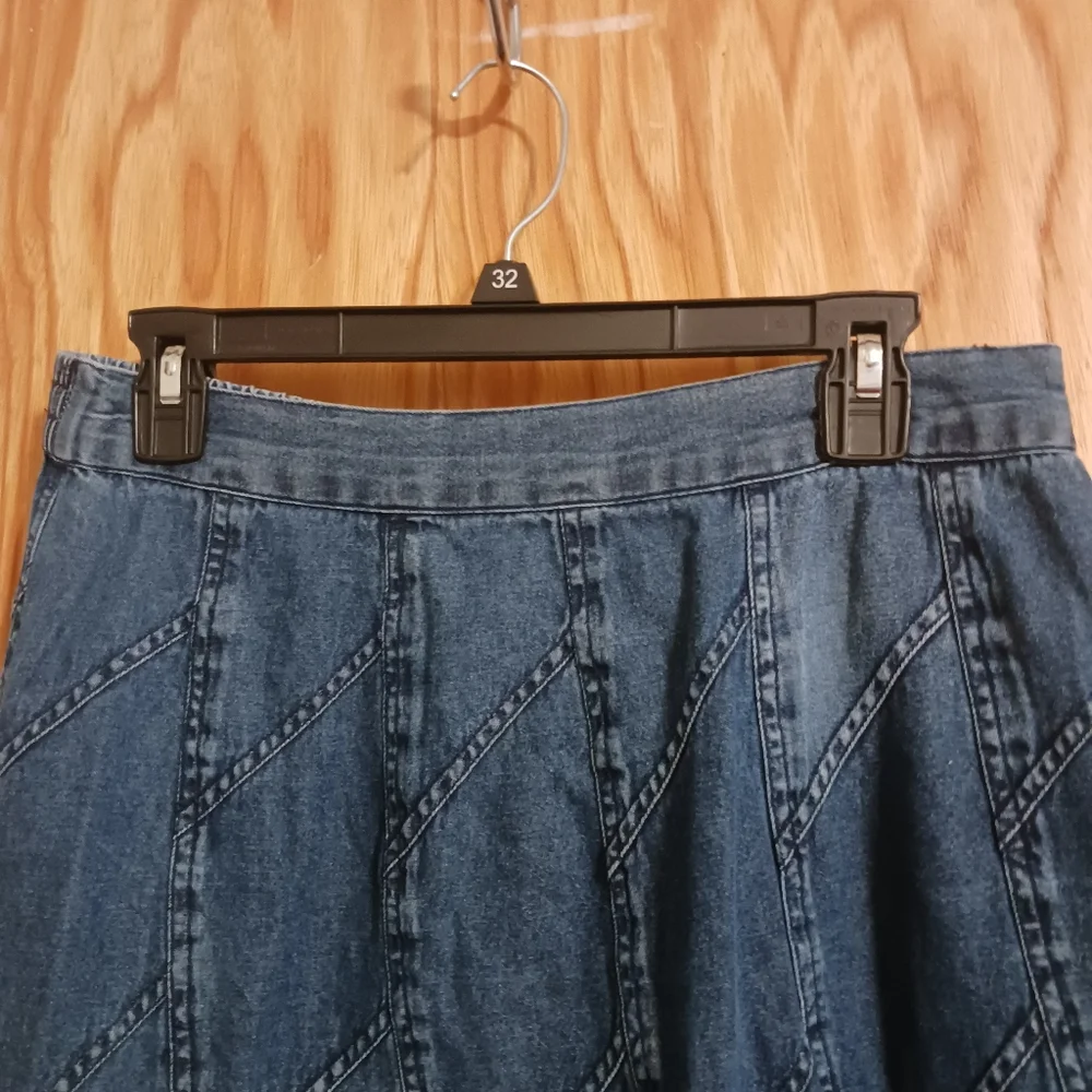 Studio West  Y2k Blue Denium Patchwork Skirt Size M- Festival M